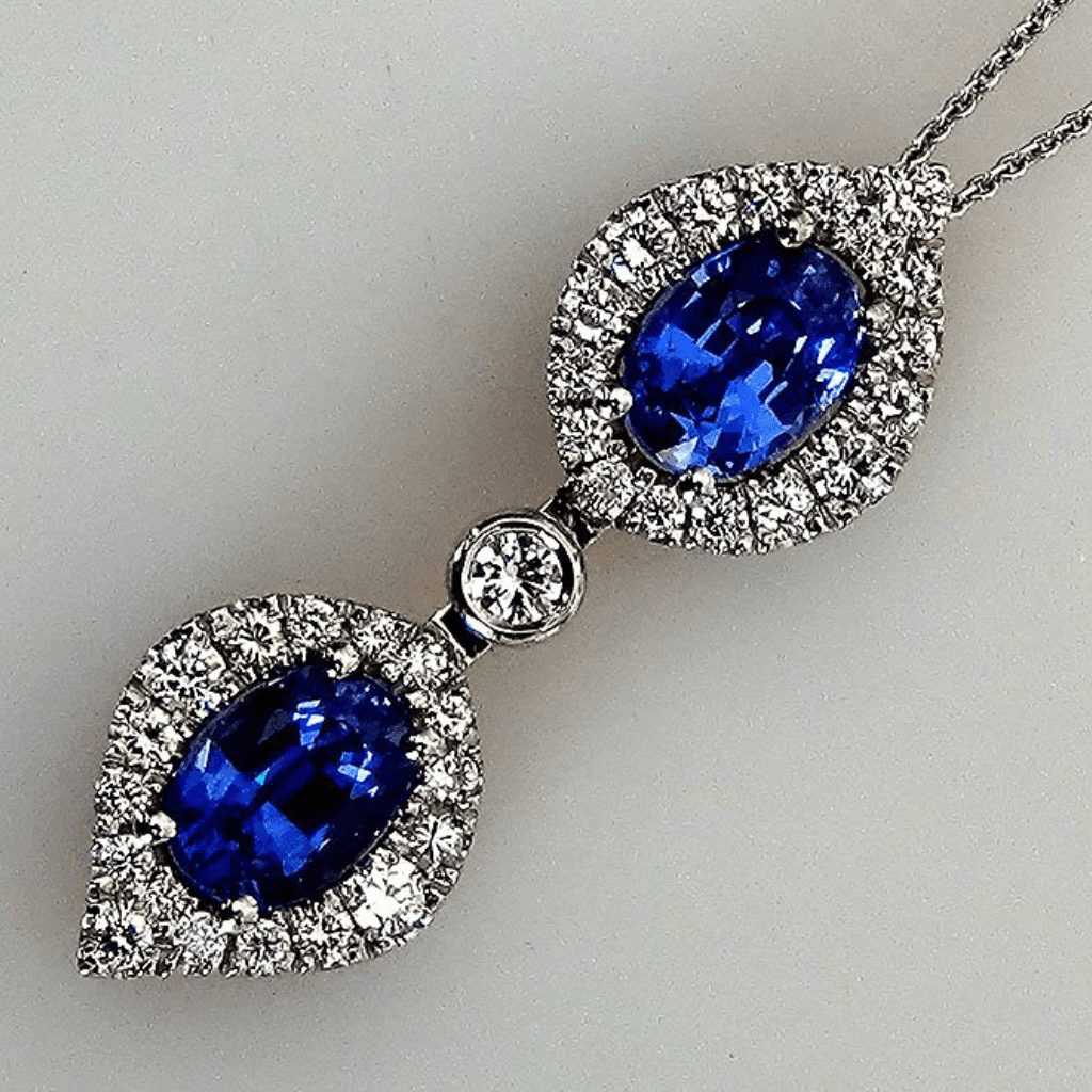 Blue sapphire necklace 14k - Shilat 