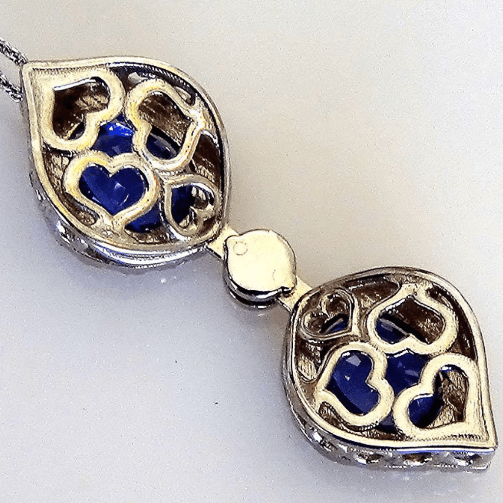 Blue sapphire necklace 14k - Shilat 