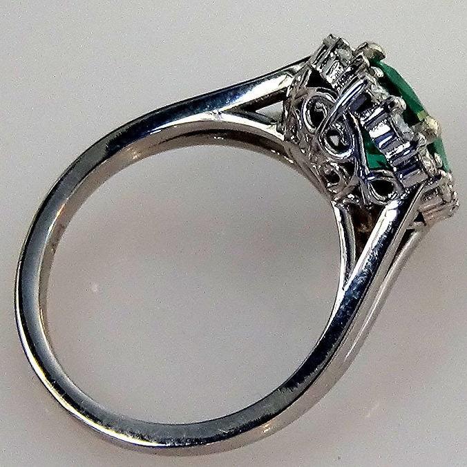 white gold emerald ring 