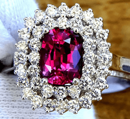 ruby rings with diamonds 14k - Shilat 