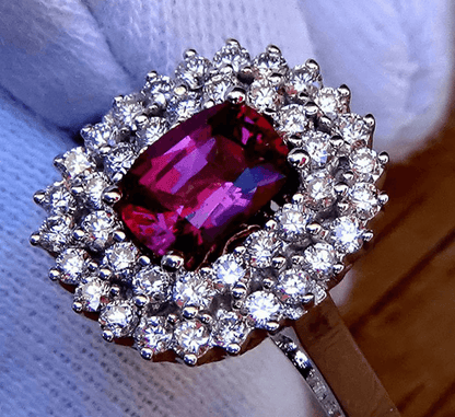 ruby rings with diamonds 14k - Shilat 