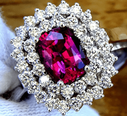 ruby rings with diamonds 14k - Shilat 