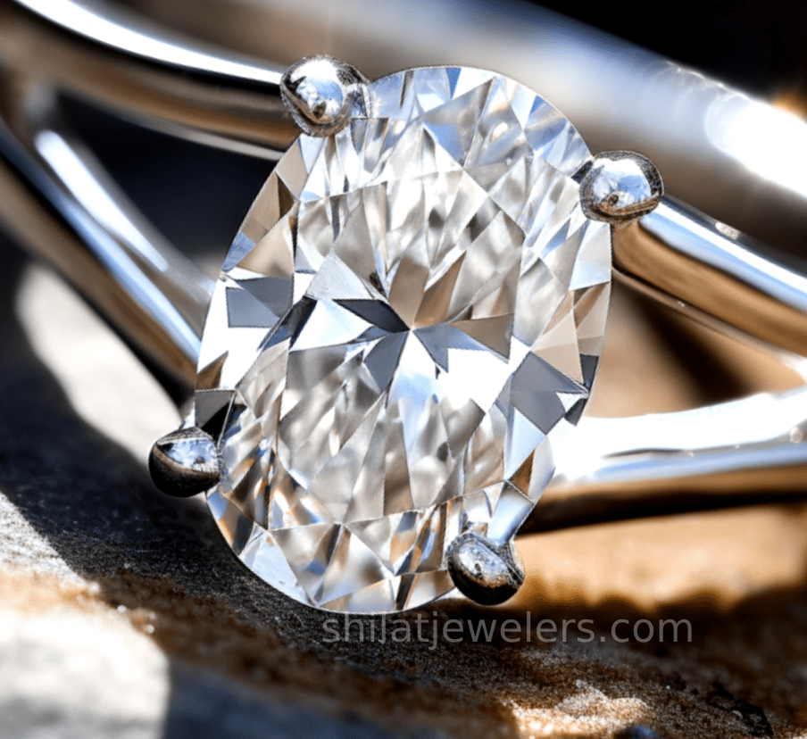 1.7 carat lab diamond oval ring cvd - Shilat