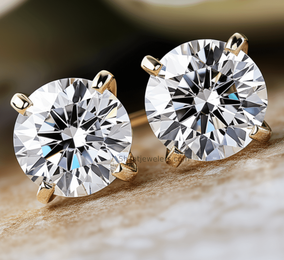 Diamond simulant earrings - Shilatjewelry