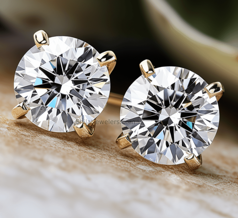 Diamond simulant earrings - Shilatjewelry