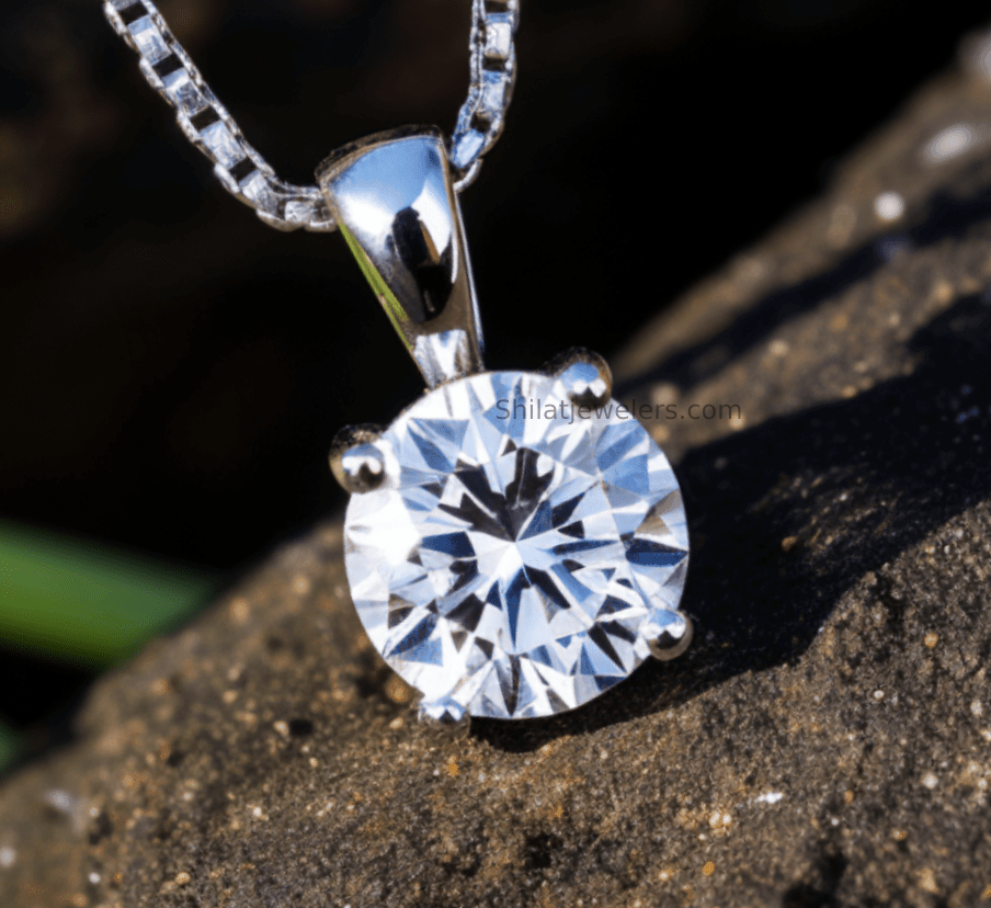 Lab made diamond necklace 1 carat -Shilatjewelers