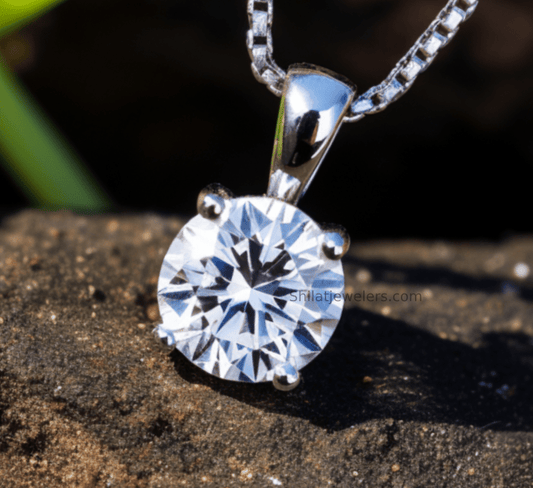 Lab made diamond necklace 1 carat -Shilatjewelers