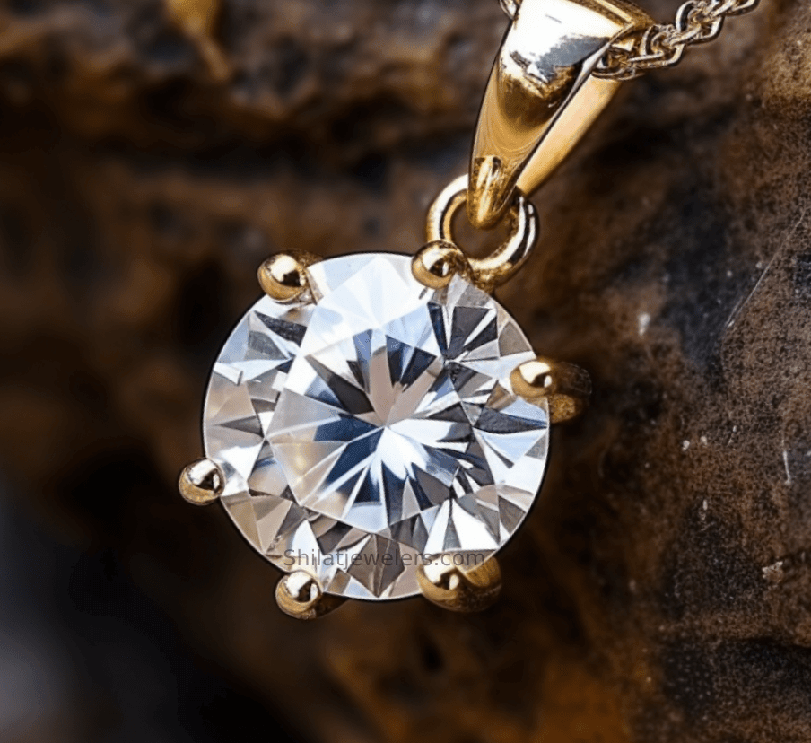 lab grown solitaire pendant 1.0 carats 14k - Shilatjewelers