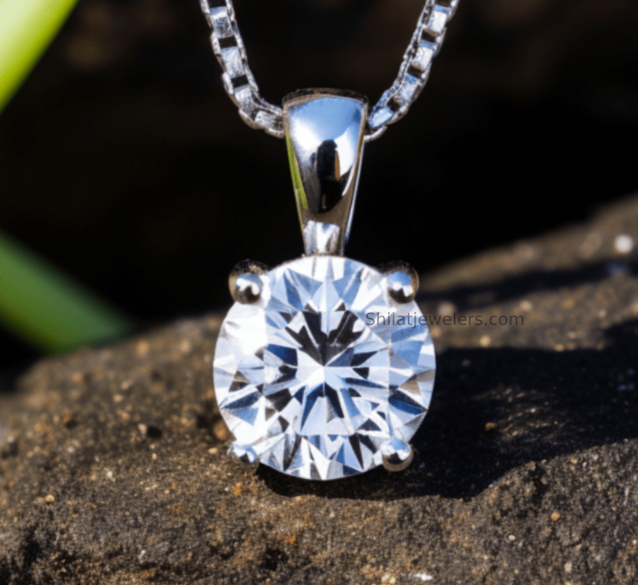 Lab made diamond necklace 1 carat -Shilatjewelers