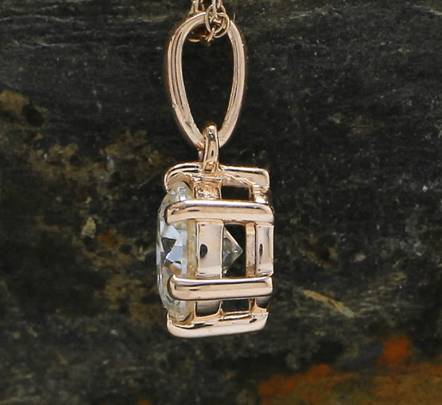 lab grown solitaire pendant 1.0 carats 14k - Shilatjewelers