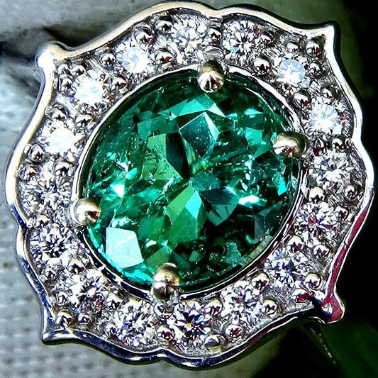 Emerald and diamond ring 14k - Shilat