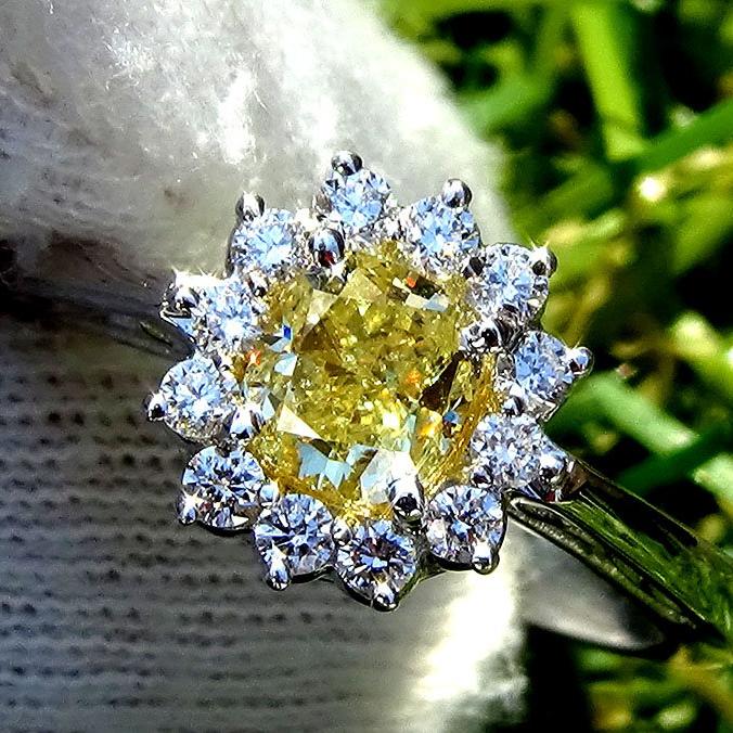 fancy yellow diamond ring gold 14k - Shilat