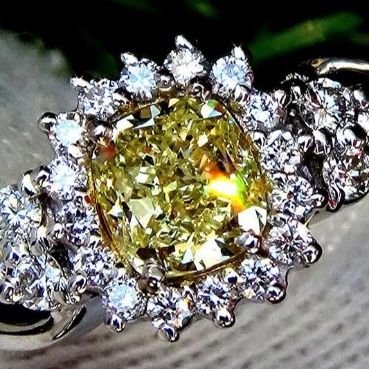 fancy yellow diamond engagement ring - Shilat