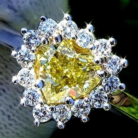 fancy yellow diamond engagement ring - Shilat