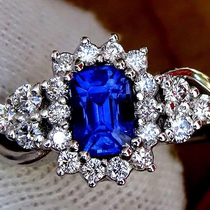 natural blue sapphire ring 14k - Shlat