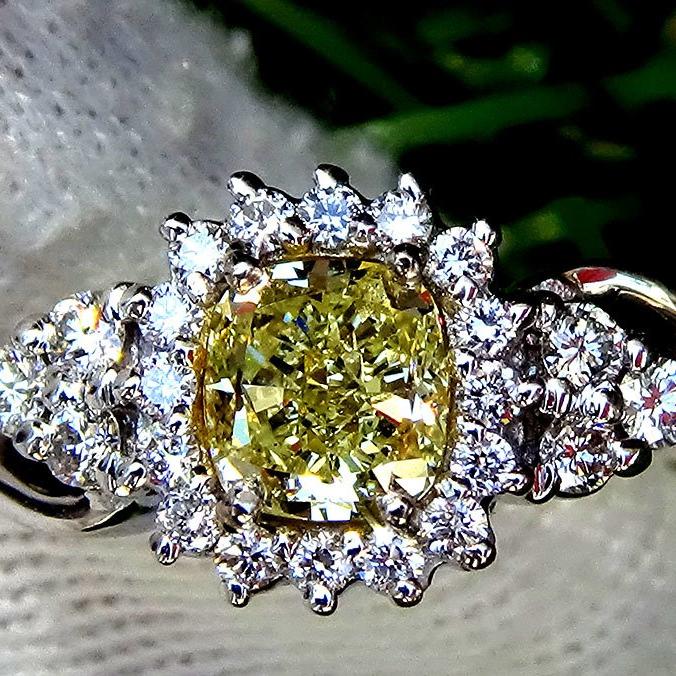 fancy yellow diamond ring - Shilat