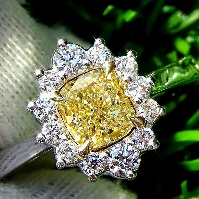  yellow diamond engagement ring 14k - Shilat