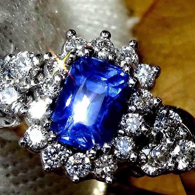 natural blue sapphire ring gold - Shlat