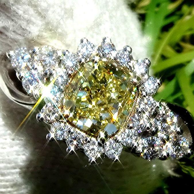 yellow diamond ring 14kt - Shilat