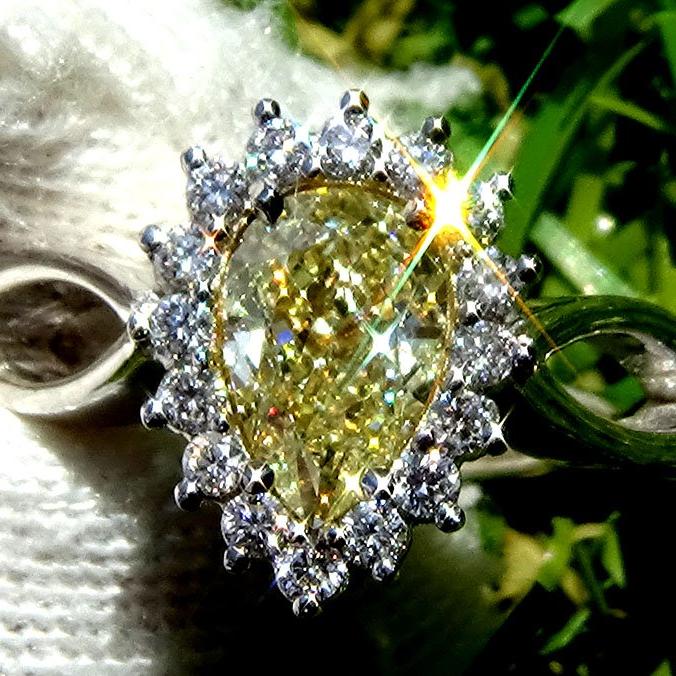 fancy diamond ring 14k - Shilat