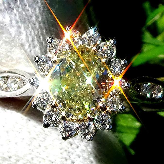 yellow diamond ring 14kt - Shilat