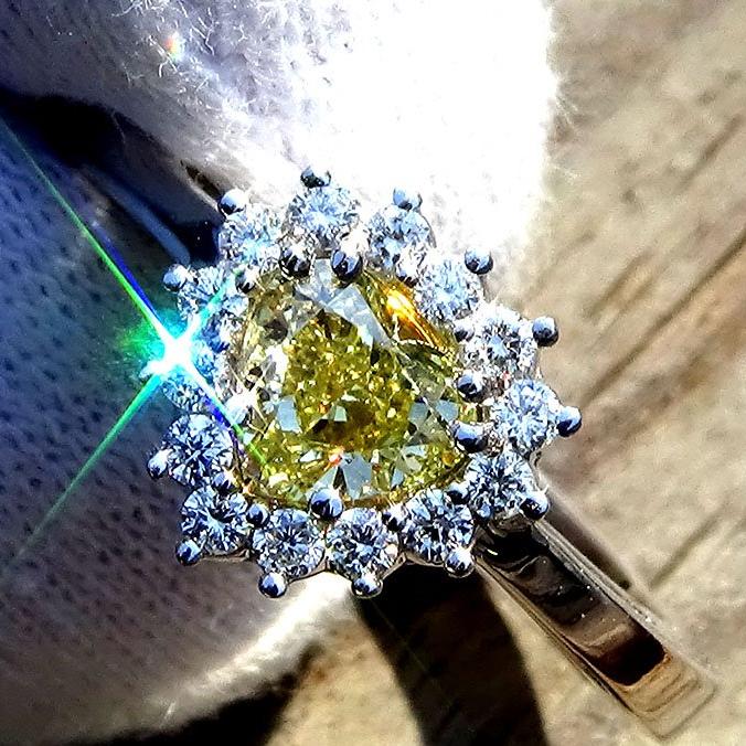  yellow diamond ring 14k - Shilat