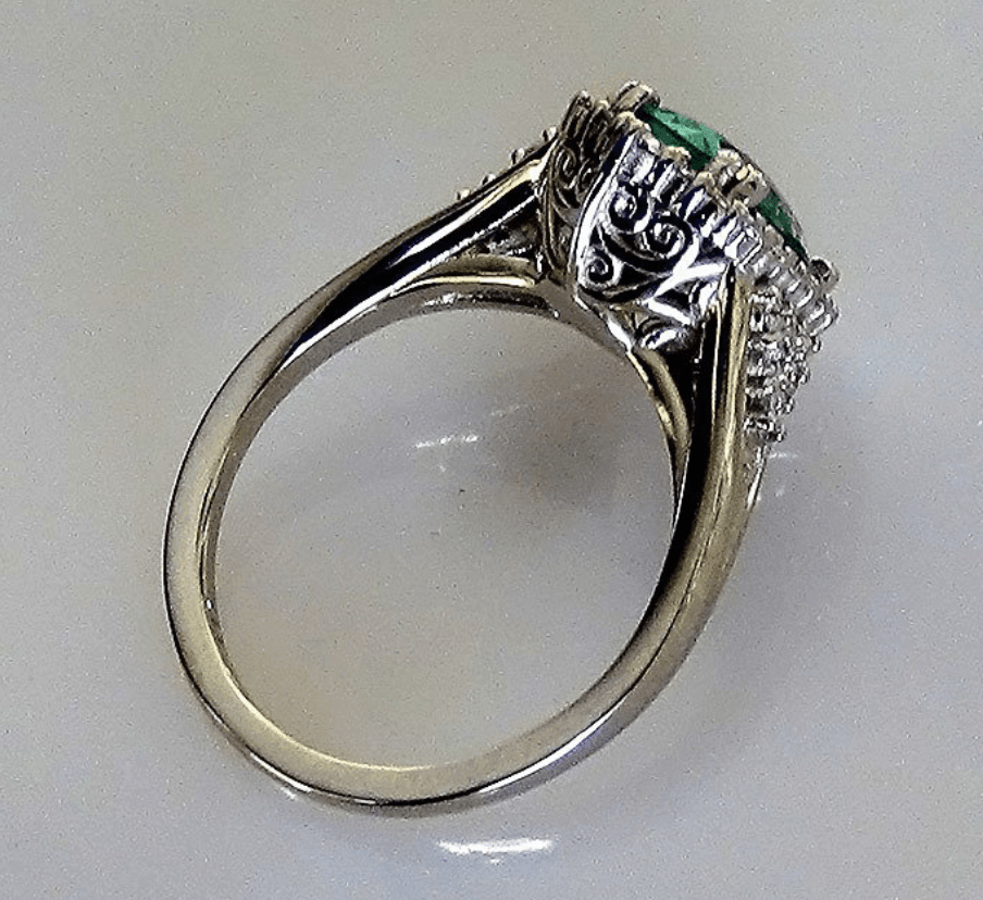 Green emerald engagement ring - Shilat 