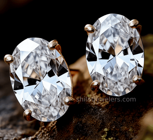 lab diamond oval stud earrings 1.0ct