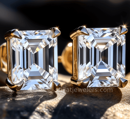 Emerald 1.8ct lab diamond stud earrings