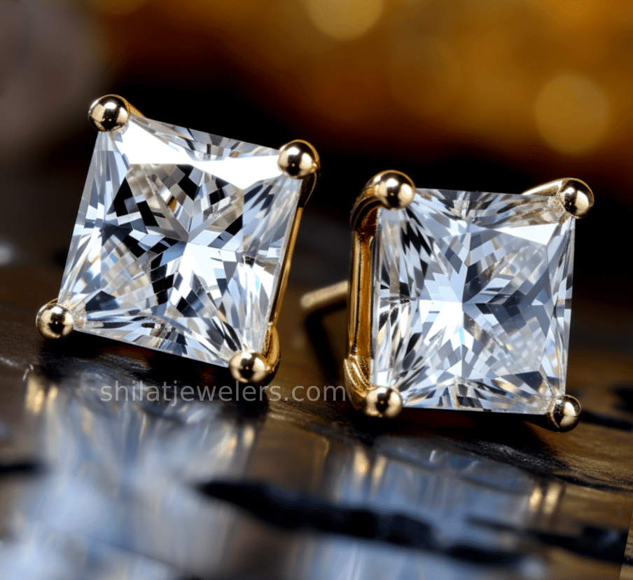 Earrings lab grown diamonds 