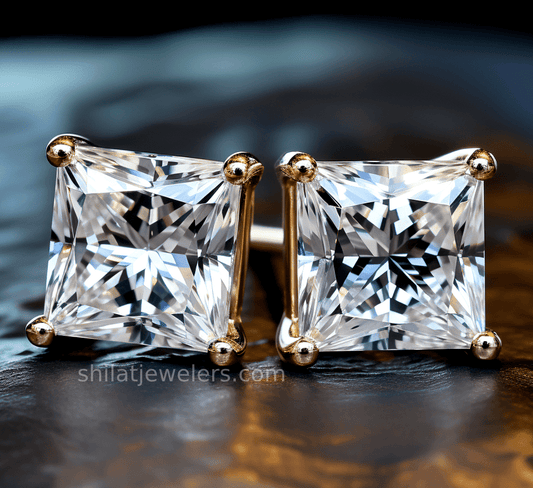 Earrings 2ct lab princess diamonds cvd