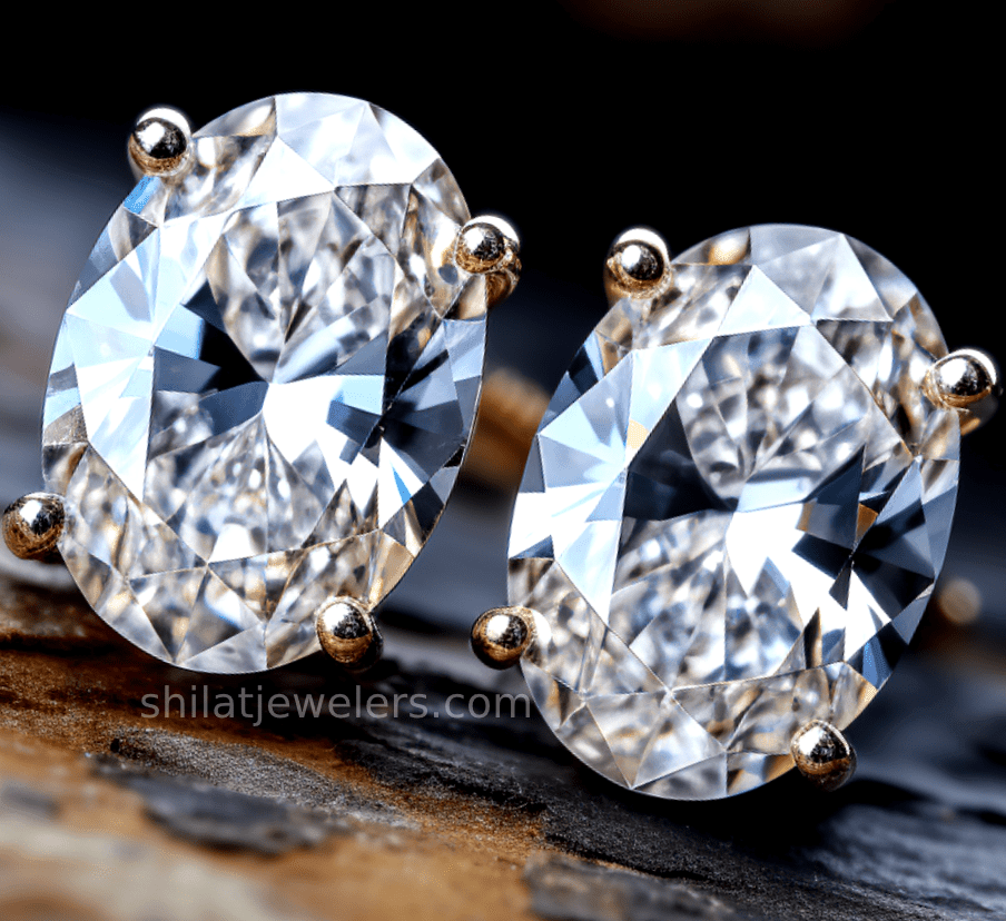 lab diamond 2ct oval stud earrings