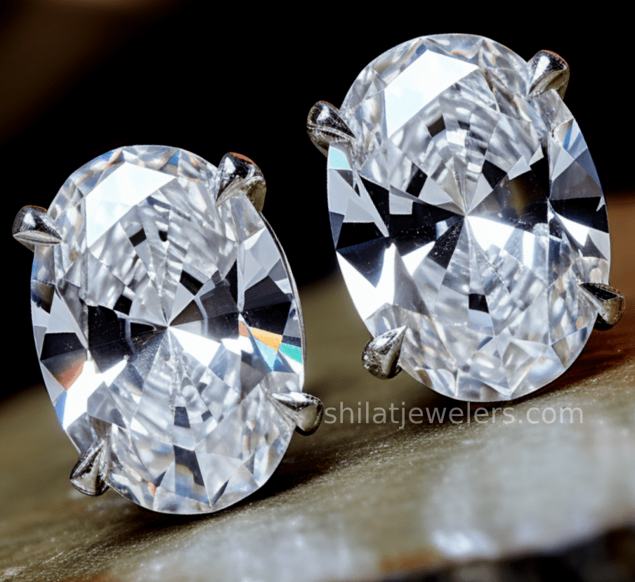 2.0ct lab diamond oval stud earrings