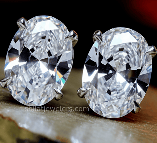 2.0ct lab diamond oval stud earrings