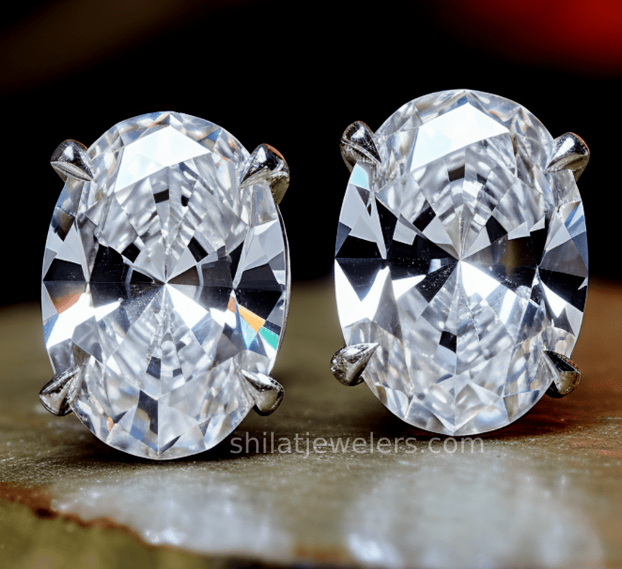 2.0ct lab diamond oval stud earrings