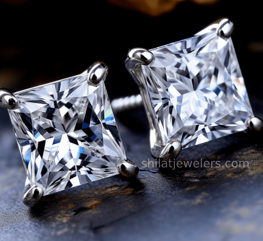 Lab created stud earrings 3ct cvd