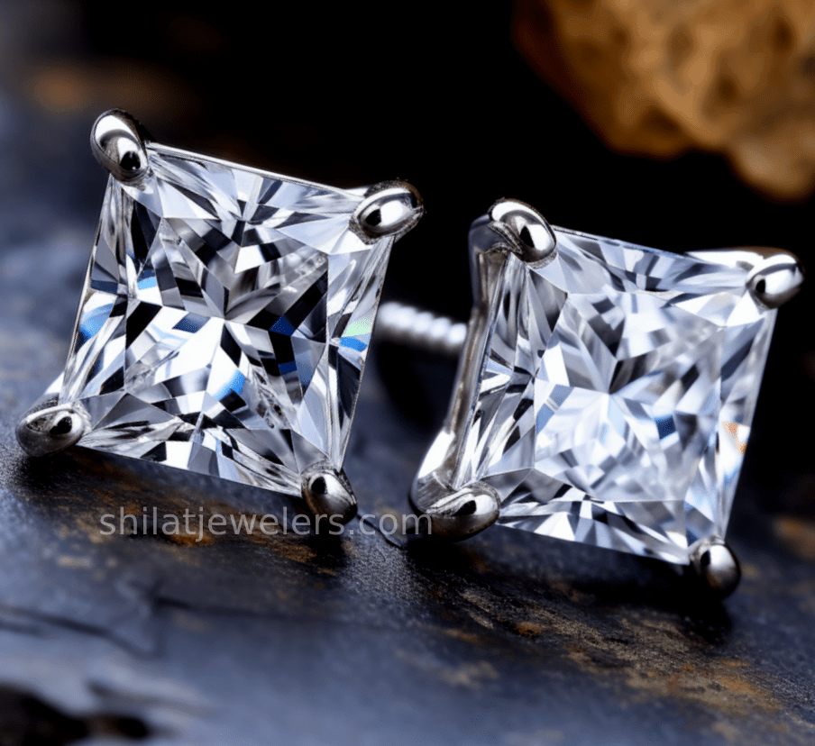 Lab created stud earrings 3ct cvd