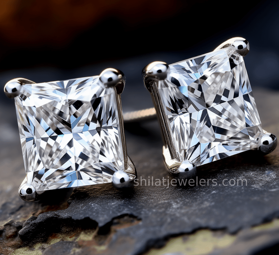 Lab created stud earrings 1.10ct cvd 