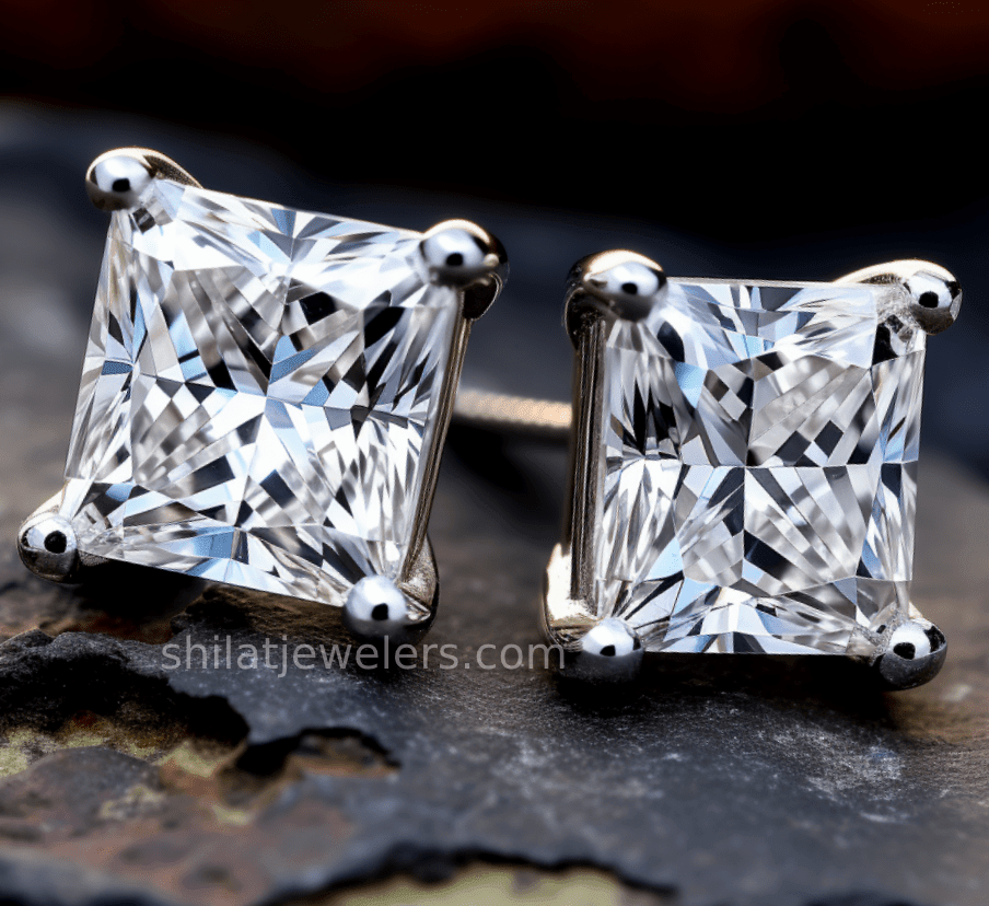 Lab created stud earrings 1.10ct cvd 