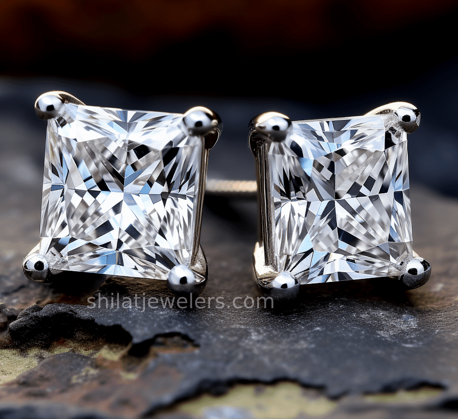 Lab created stud earrings 1.10ct cvd 