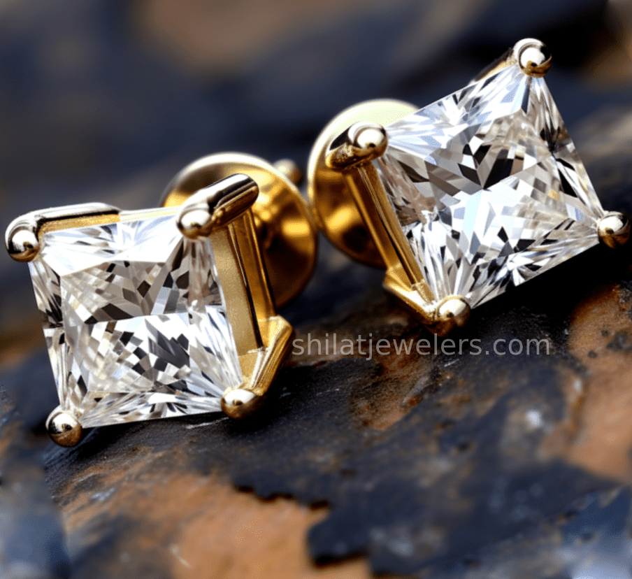 Princess lab 1.0ct cvd earrings  