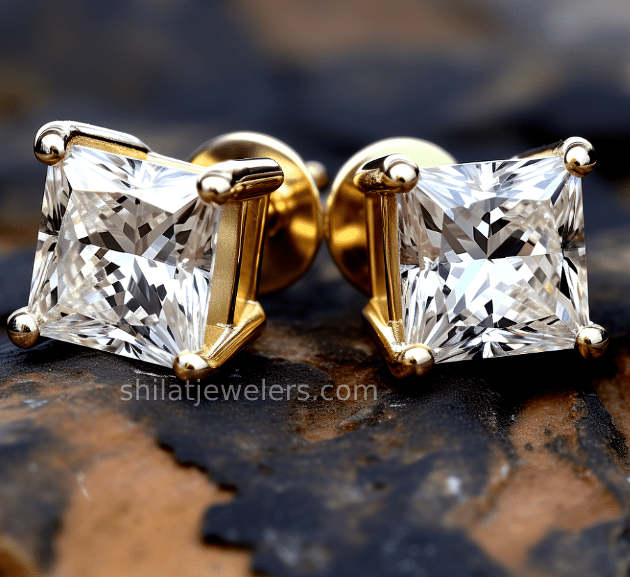 Princess lab 1.0ct cvd earrings  