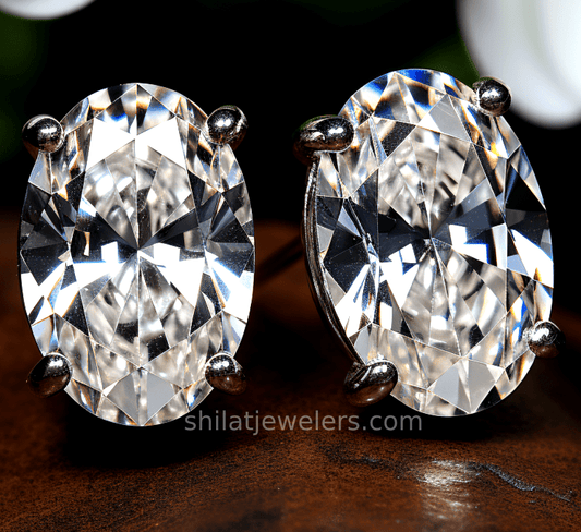 lab diamond oval stud 3ct earrings