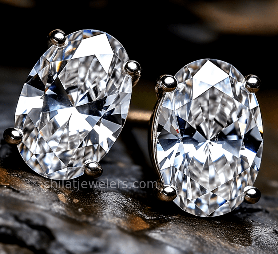 lab diamond 1.52ct oval stud earrings