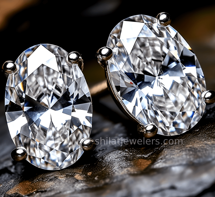 lab diamond 1.52ct oval stud earrings