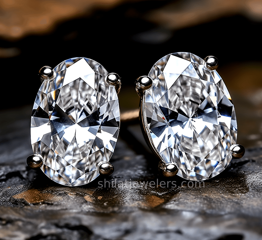 lab diamond 1.52ct oval stud earrings