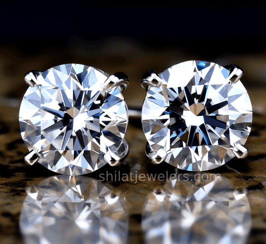 lab created diamond earrings - Shilat