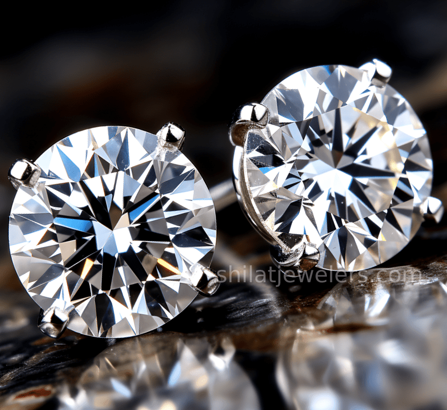 Cvd lab grown 2.03ct Studs - Shilat