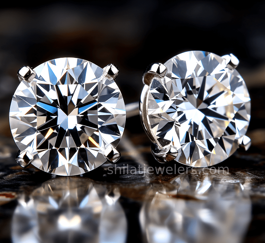 Cvd lab grown 2.03ct Studs - Shilat