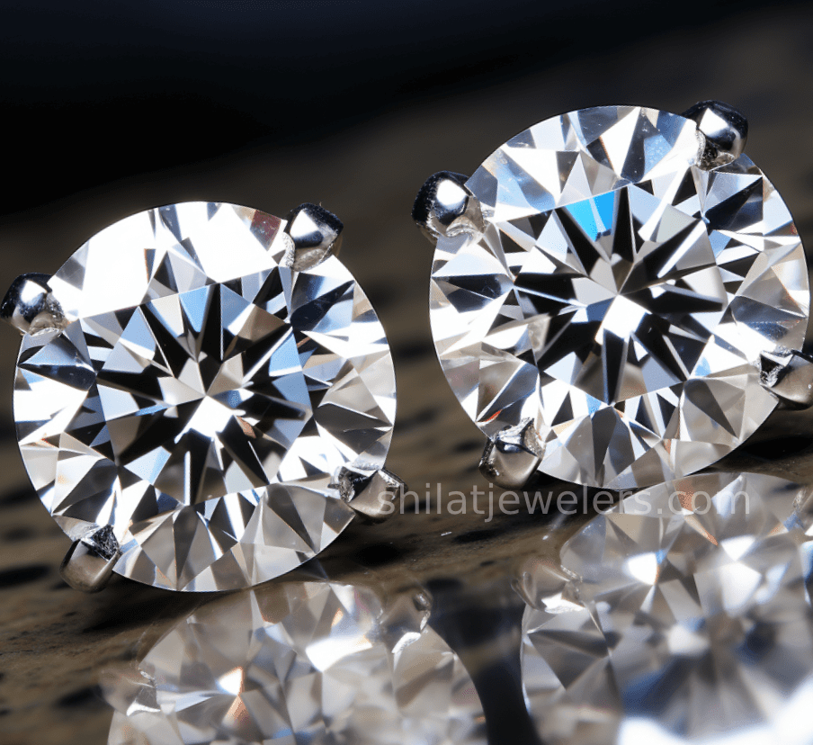 Cvd lab grown 3.04ct Studs - Shilat